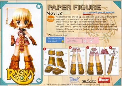 Ragnarok Online Novice Papercraft instructions1