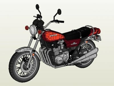 Kawasaki 750 RS Papercraft