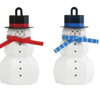 Snowman Red and Blue Papercraft snowman