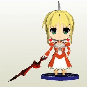 Chibi Red Saber Papercraft red saber