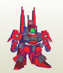 SD RMS-099B Schuzrum Dias Gundam Papercraft sd dias
