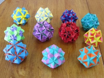 Pink Floral Origami Globe Tomoko Fuse Floral Origami Globes collection table