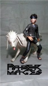 Naruto Kiba Inuzuka and Akamaru Papercraft kiba n dog