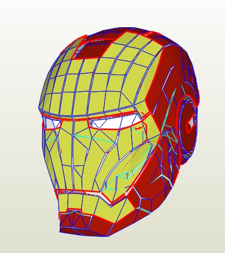Iron Man 3 Helmet Papercraft iron man 3