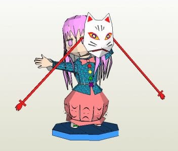 Touhou Project Hata no Kokoro Papercraft touhou project kokoro