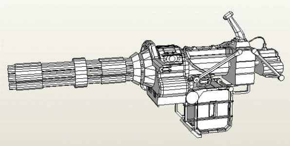 Fallout 3 Minigun Papercraft fallout minigun