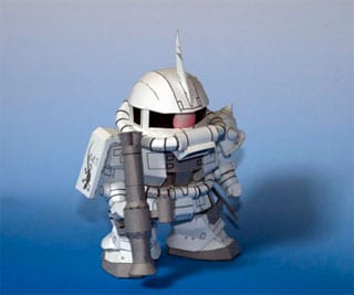 Gundam SD White Ogre Zaku Paper Model Jyn8g1