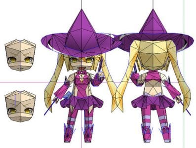 Yuuri Puella Magica Papercraft fl69R
