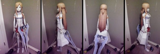 Life Size Yuuki Asuna Paper Model asune done by tankball d754wiu