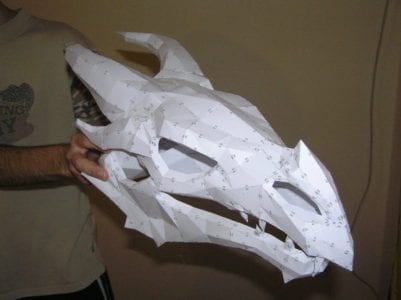 Skyrim Dragon Bone Skull Paper Craft skyrim dragon bone head distressfasirt