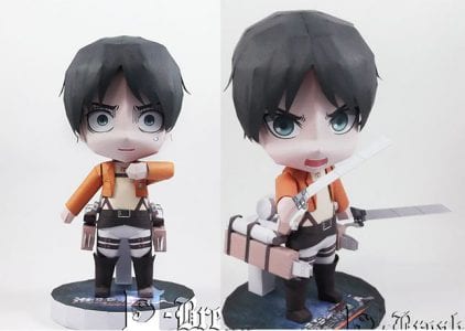 Chibi Eren Yeager Faceplate ver. 2 Papercraft Untitled 1