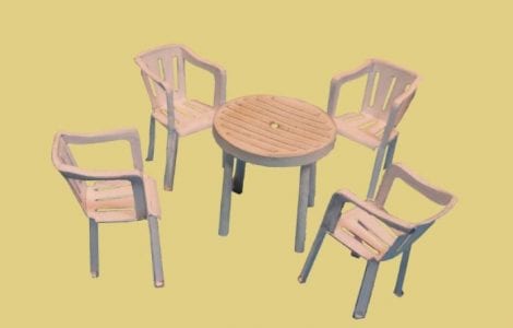 Table and Chairs Diorama sets table and chair papercraft