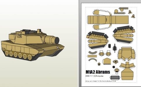 SD M1A2 Abrams Tank Paper Craft m1a2