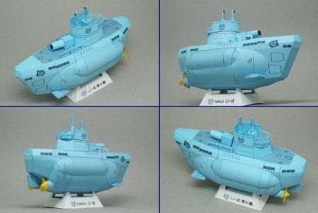 Germany U-Boat VIIC Chibi Paper Craft u7c