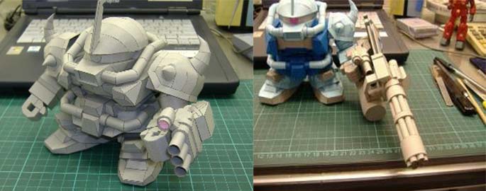 SD Gouf Gundam paper craft sdgf