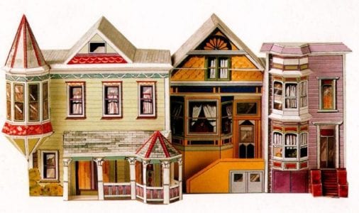 Three Victorian House Paper craft ce