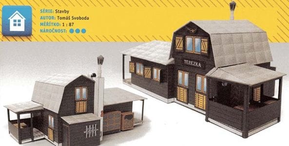 Chata Cottage paper craft log