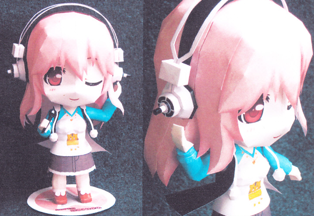 Chibi Super Sonico paper craft super sonico papercraft