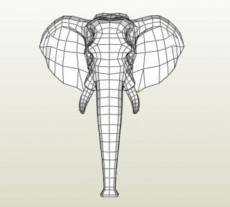 Elephant Head Paper craft elephant head papercraft