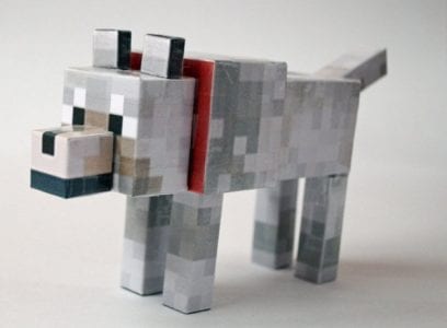 Minecraft Wolf Paper craft minecraft wolf tamed papercraft download by svanced