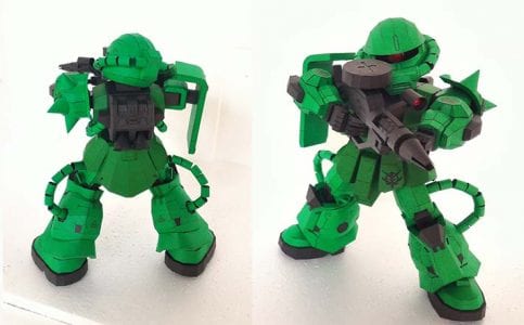 SD MS-06 ZAKU II Gundam paper craft zakun