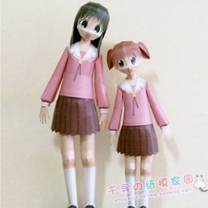 Azumanga Daioh Osaka & Chiyo Paper craft chiyo and osaka