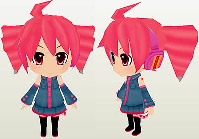 Chibi Kasane Teto Paper craft kasane