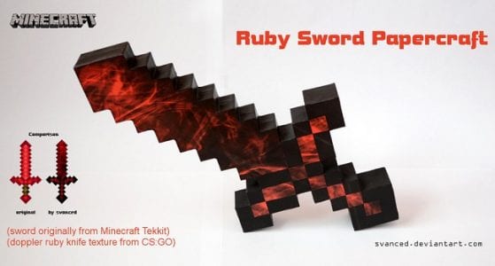minecraft ruby sword