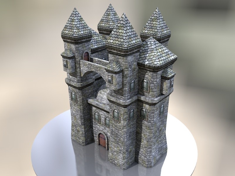 Medieval Castle Paper craft papercraft papiermodell castle burg schloss cinem4d c4d pepakura 15