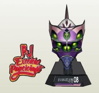 Evangelion Unit 08 Head Paper craft evangelion 08