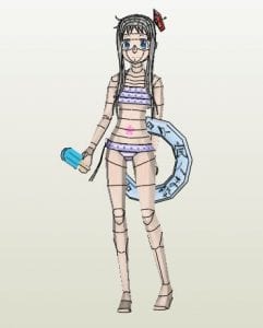 Honma Meiko "Menma" Beach Paper craft honma meiko