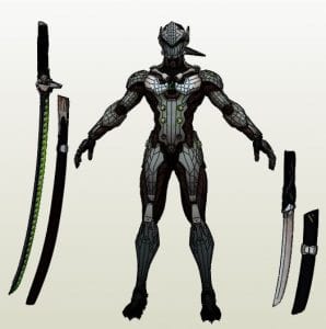 genji cosplay suit paper craft