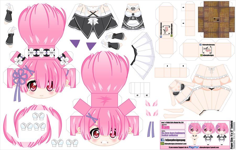 Chibi Ram Bikini ver Paper craft chibi ram bikini