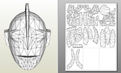Ultraman Helmet Papercraft ultraman helmet kuraudo3