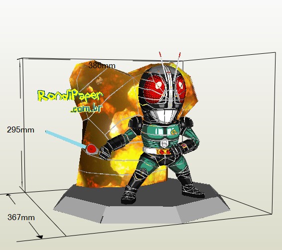 Chibi Black Kamen Rider Paper craft Screenshot 2020 10 01 200348
