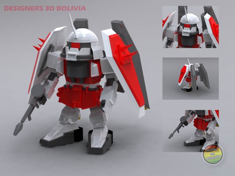 SD Blaze Zaku Phantom Gundam Paper craft blaze zaku phantom gundam papercraft