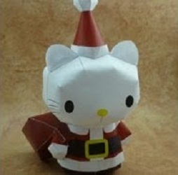 xmas santa hello kitty papercraft