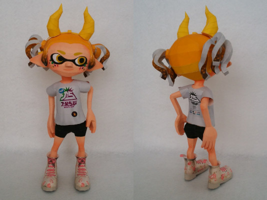 Splatoon's Inkling Girl Paper craft inkling girl