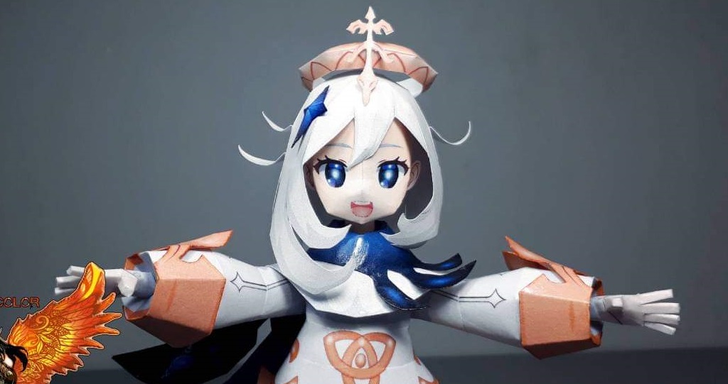genshin impact papercraft paimon
