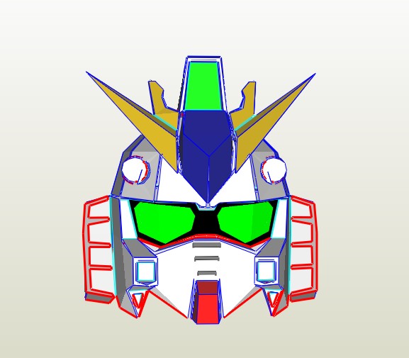 Gundam RX-93 wearable Helmet Paper craft rx 93 gundam helm papercraft
