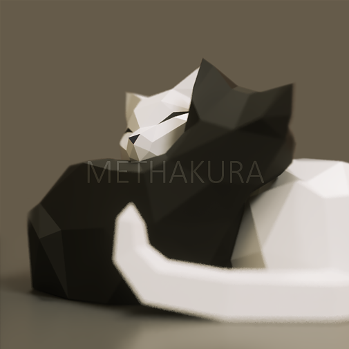 Ying Yang Cat Paper craft yinyang