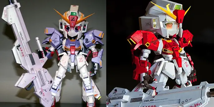 SD Zeta Gundam Papercraft zeta gundam girl papercraft