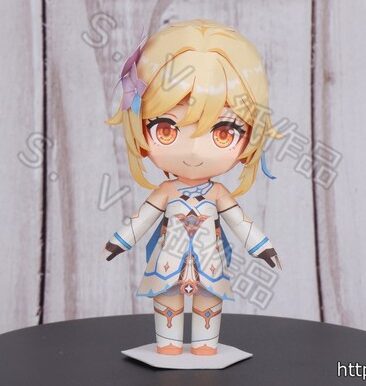 Genshin Impact Chibi Lumine Papercraft lumine e1702921864507