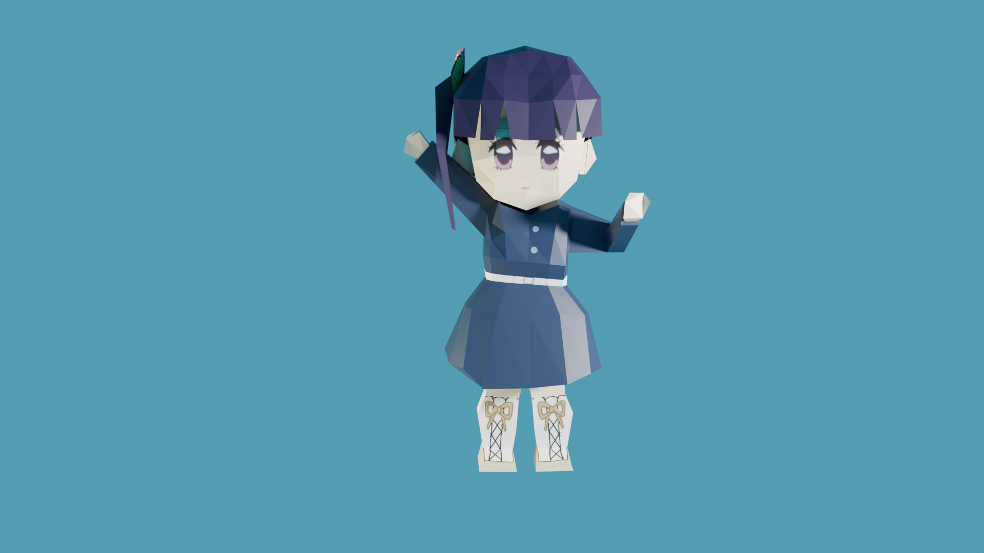 Chibi Kanao Tsuyuri Papercraft kanao front