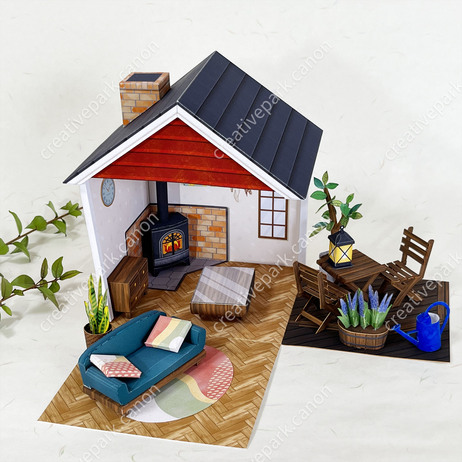 Scandinavian Miniature House Papercraft CNT 0031828 detail 03 m