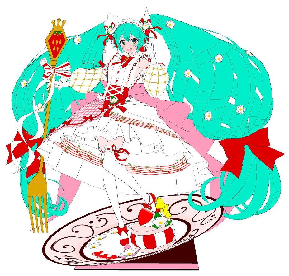 Strawberry Miku Papercraft Strawberry Miku