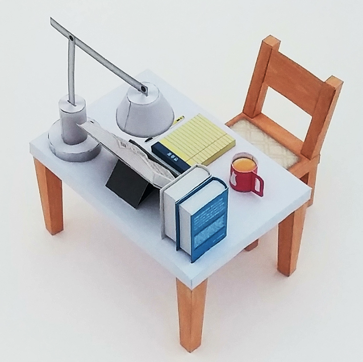 Study Desk Papercraft study table papercraft