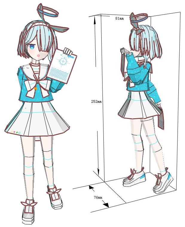 Blue Archive Arona Papercraft 3
