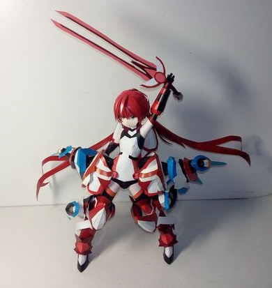 Mitsuka Soji Tail Red Papercraft tail Red Twintail