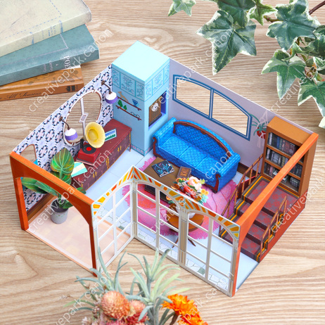 Miniature Living Room Diorama Papercraft CNT 0030492 detail 01 m
